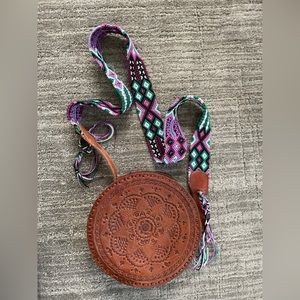 Leather Large circular purse